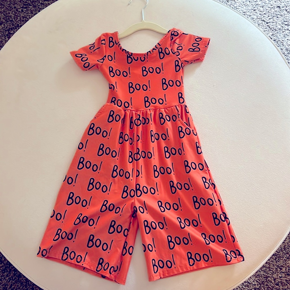 Girls 12-18M Halloween Boo Wide Leg Jumper